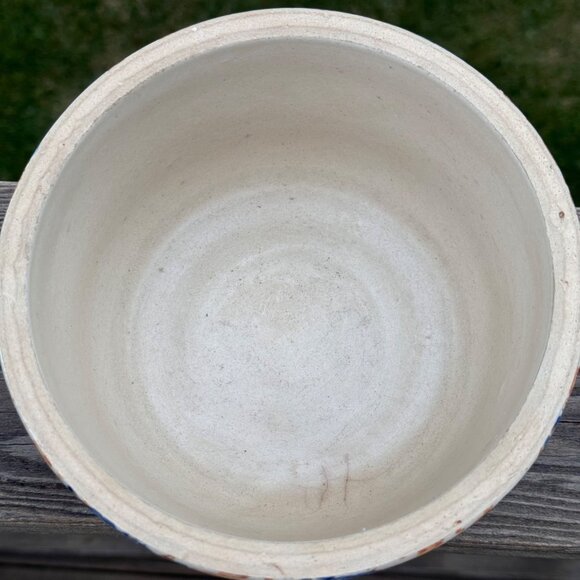 VTG Redwing Stoneware Smooth Spongeware Bowl Blue Brown Spongeware Farmhouse 7" - Picture 2 of 14